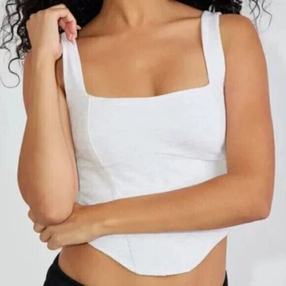 Square Neck Corset Top Spring Gray Mix - Picture 1 of 5